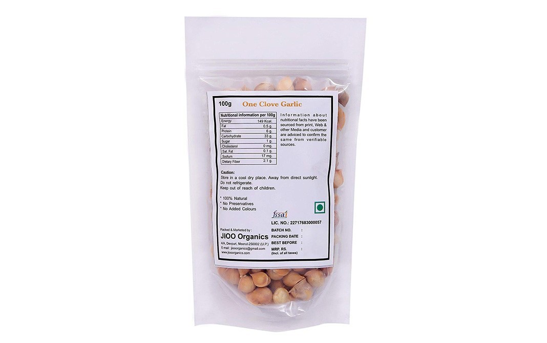 Jioo Organics One Clove Garlic (Kashmiri Lehsun)   Pack  100 grams